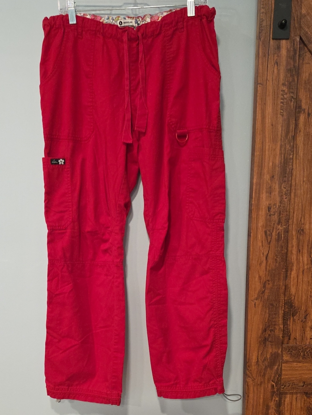 Koi Cargo Red Scrub Pant L